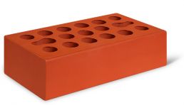 Облицовочный керамический кирпич одинарный 1НФ цвет: Красный гладкий Керма