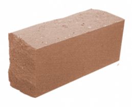 Силикатный кирпич 1,4НФ цвет: персик полнотелый лицевой полуторный рустированный угловой М125-200