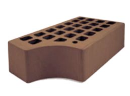 Железногорский кирпич 1,4НФ фасонный КФ-1 вогнутый цвет: темно-коричневый керамический пустотелый полуторный гладкий М150