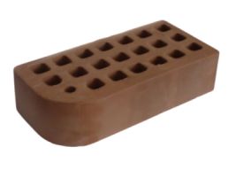 Железногорский кирпич 1,4НФ фасонный КФ-2 выпуклый цвет: темно-коричневый керамический пустотелый полуторный гладкий М150