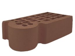 Железногорский кирпич 1,4НФ фасонный КФ-3, цвет: темно-коричневый керамический пустотелый полуторный гладкий М150