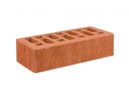 Кирпич керамический лицевой с фаской 1 НФ одинарный красный фактура 