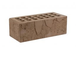 Кирпич керамический лицевой 1,4НФ полуторный цвет: темно-коричневый фактура скала ЖКЗ