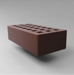 КИРПИЧ КЕРАМИЧЕСКИЙ ЛИЦЕВОЙ ПУСТОТЕЛЫЙ С ФАСКОЙ РАЗМЕР 1 НФ ШОКОЛАД ГЛАДКИЙ САРАМИКС