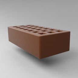 КИРПИЧ КЕРАМИЧЕСКИЙ ЛИЦЕВОЙ ПУСТОТЕЛЫЙ С ФАСКОЙ РАЗМЕР 1 НФ КАКАО ГЛАДКИЙ САРАМИКС
