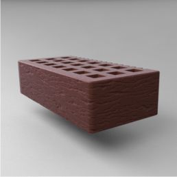 КИРПИЧ КЕРАМИЧЕСКИЙ ЛИЦЕВОЙ ПУСТОТЕЛЫЙ С ФАСКОЙ РАЗМЕР 1 НФ КОРИЧНЕВЫЙ ОЛЬХА 1 САРАМИКС