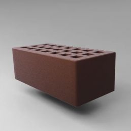 КИРПИЧ КЕРАМИЧЕСКИЙ ЛИЦЕВОЙ ПУСТОТЕЛЫЙ С ФАСКОЙ РАЗМЕР 1,4 НФ ШОКОЛАД ГЛАДКИЙ САРАМИКС