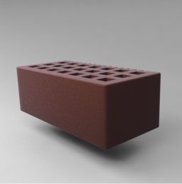КИРПИЧ КЕРАМИЧЕСКИЙ ЛИЦЕВОЙ ПУСТОТЕЛЫЙ С ФАСКОЙ РАЗМЕР 1,4 НФ КОРИЧНЕВЫЙ ГЛАДКИЙ САРАМИКС