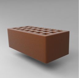 КИРПИЧ КЕРАМИЧЕСКИЙ ЛИЦЕВОЙ ПУСТОТЕЛЫЙ С ФАСКОЙ РАЗМЕР 1,4 НФ КАКАО ГЛАДКИЙ САРАМИКС