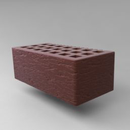 КИРПИЧ КЕРАМИЧЕСКИЙ ЛИЦЕВОЙ ПУСТОТЕЛЫЙ С ФАСКОЙ РАЗМЕР 1,4 НФ КОРИЧНЕВЫЙ ОЛЬХА 1 САРАМИКС