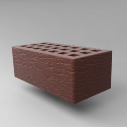 КИРПИЧ КЕРАМИЧЕСКИЙ ЛИЦЕВОЙ ПУСТОТЕЛЫЙ С ФАСКОЙ РАЗМЕР 1,4 НФ ШОКОЛАД ОЛЬХА 1 САРАМИКС